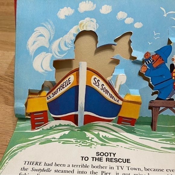 Vintage Sooty to the Rescue Pop Up Book Hardcover Purcell Kid’s Children’s Red - Picture 5 of 6